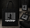 Czarna torba - print Manchester